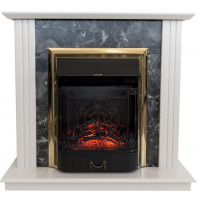 Каминокомплект ASTRA FLAME Делавер black + INVER BRASS