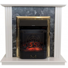 Каминокомплект ASTRA FLAME Делавер black + INVER BRASS