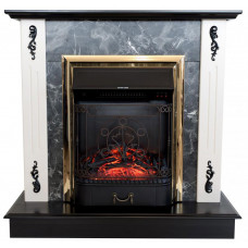 Каминокомплект ASTRA FLAME Иллинойс black + INVER BRASS