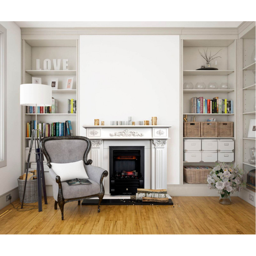 Каминокомплект ASTRA FLAME Сатурн White + Прометей
