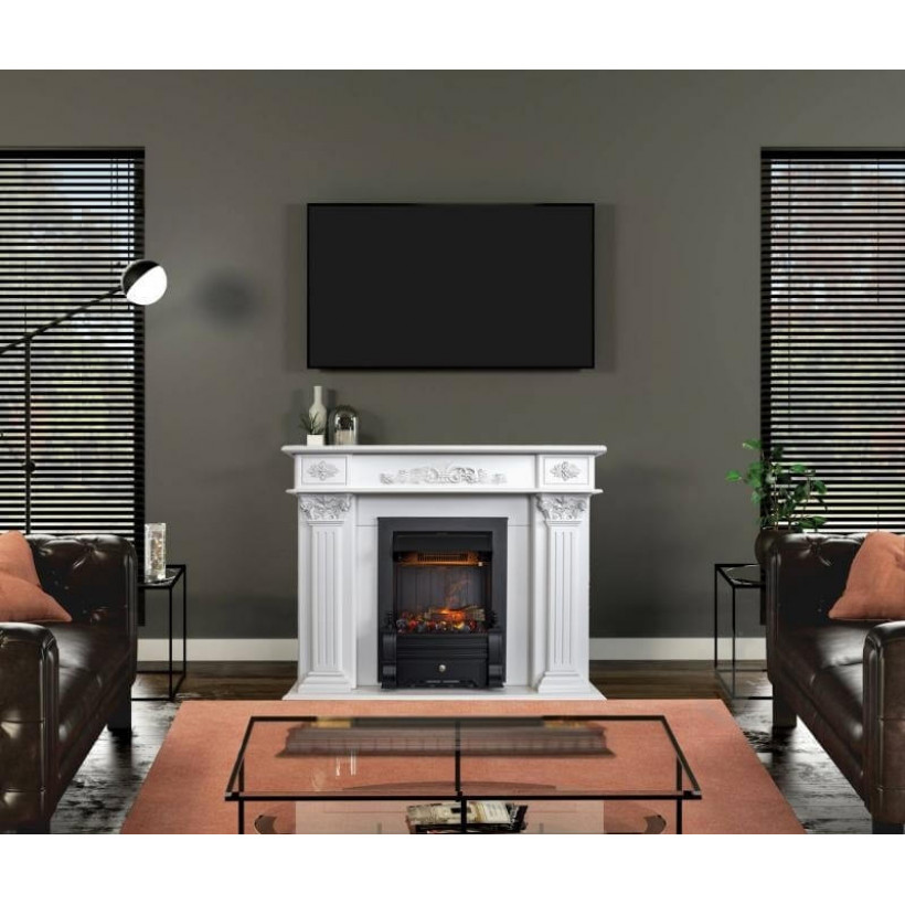 Каминокомплект ASTRA FLAME Сатурн White + Прометей