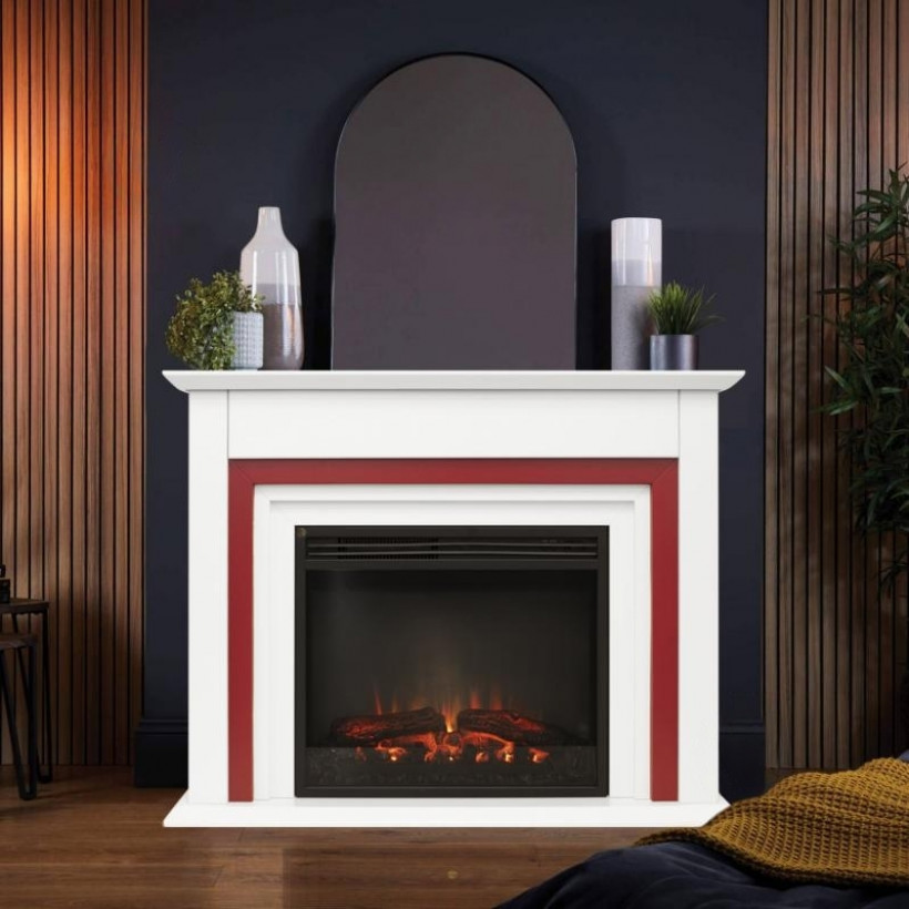 Каминокомплект ASTRA FLAME Техас красный комбинированный