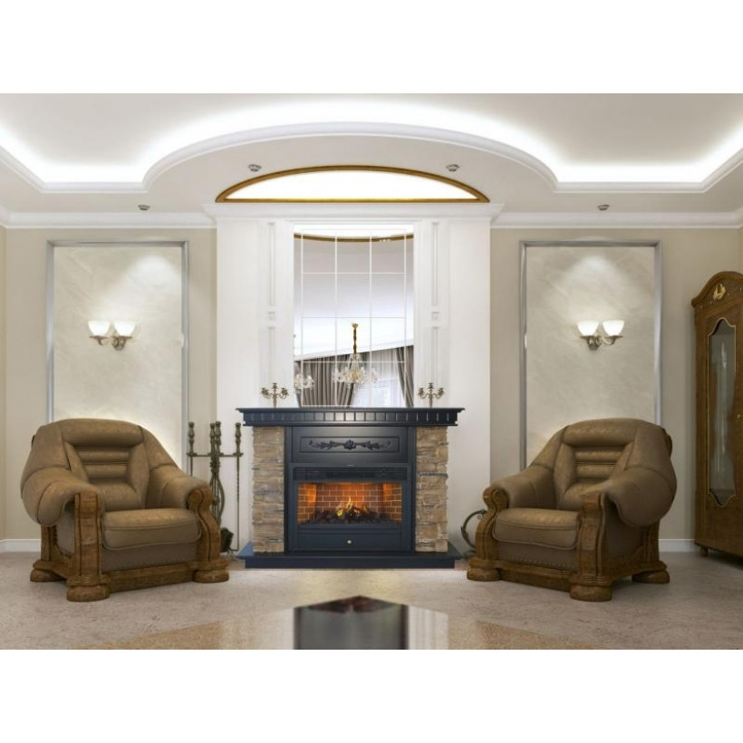 Каминокомплект ASTRA FLAME Юта Brown + Гефест