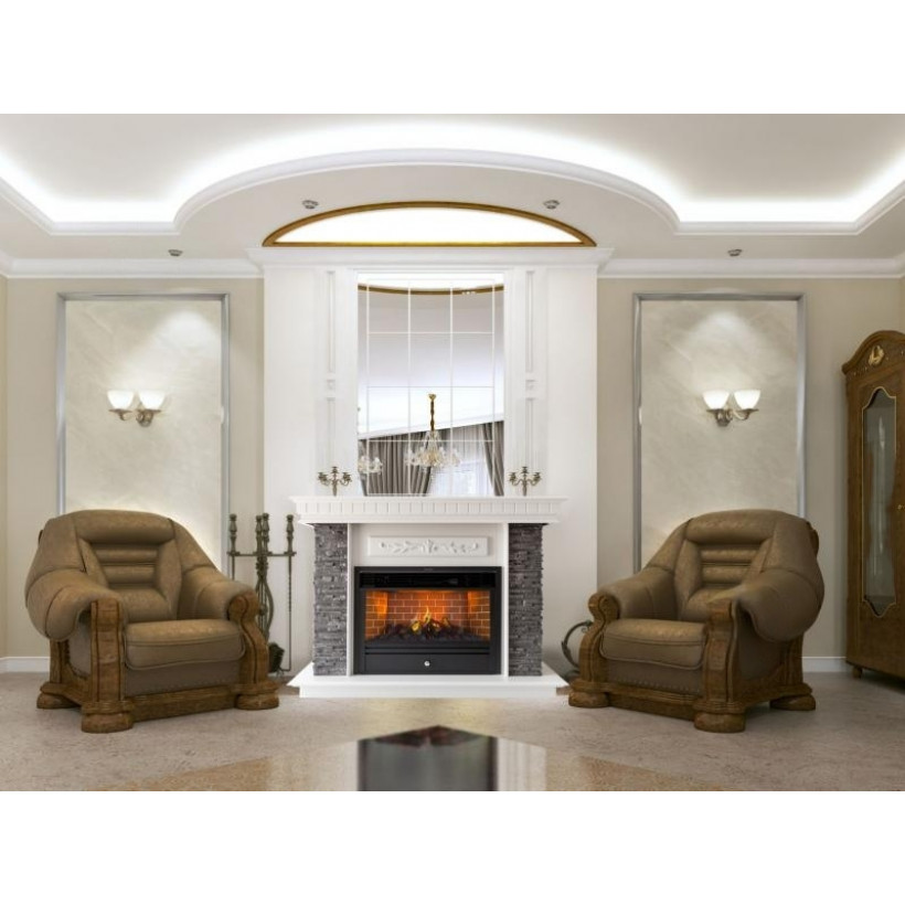 Каминокомплект ASTRA FLAME Манитоба Grey + Гефест