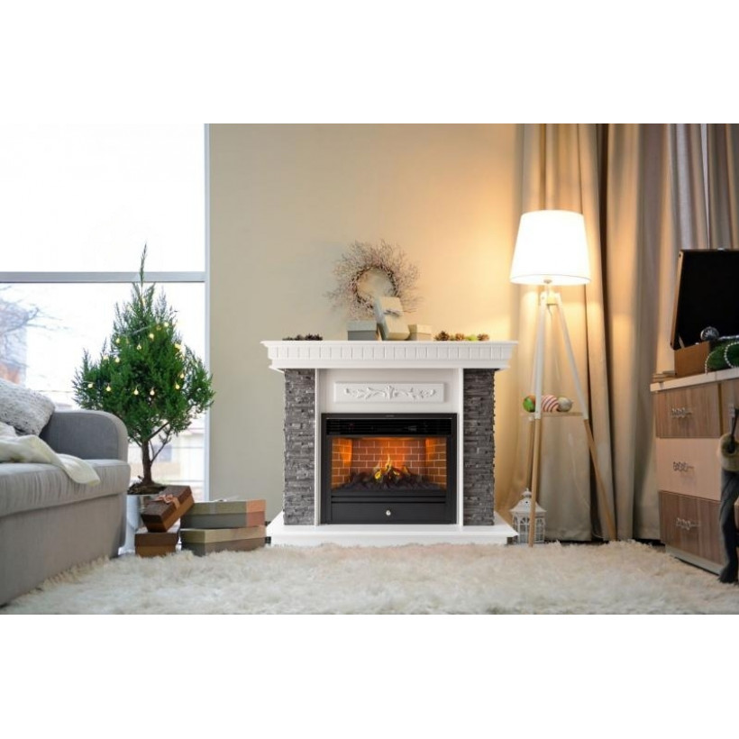 Каминокомплект ASTRA FLAME Манитоба Grey + Гефест