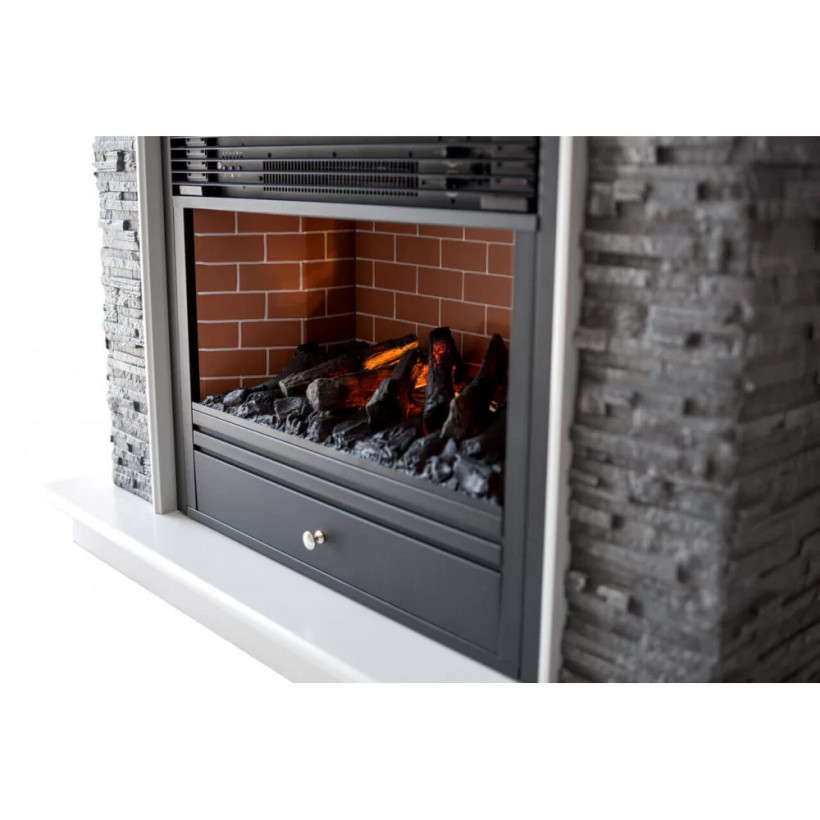 Каминокомплект ASTRA FLAME Манитоба Grey + Гефест