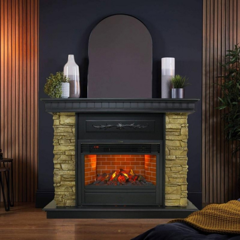 Каминокомплект ASTRA FLAME Юта Bronze + Гефест