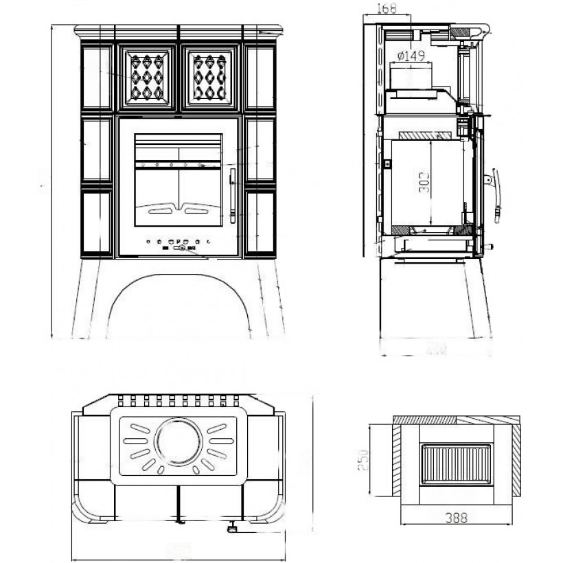 Кахельна піч Haas+Sohn TREVISO Brown
