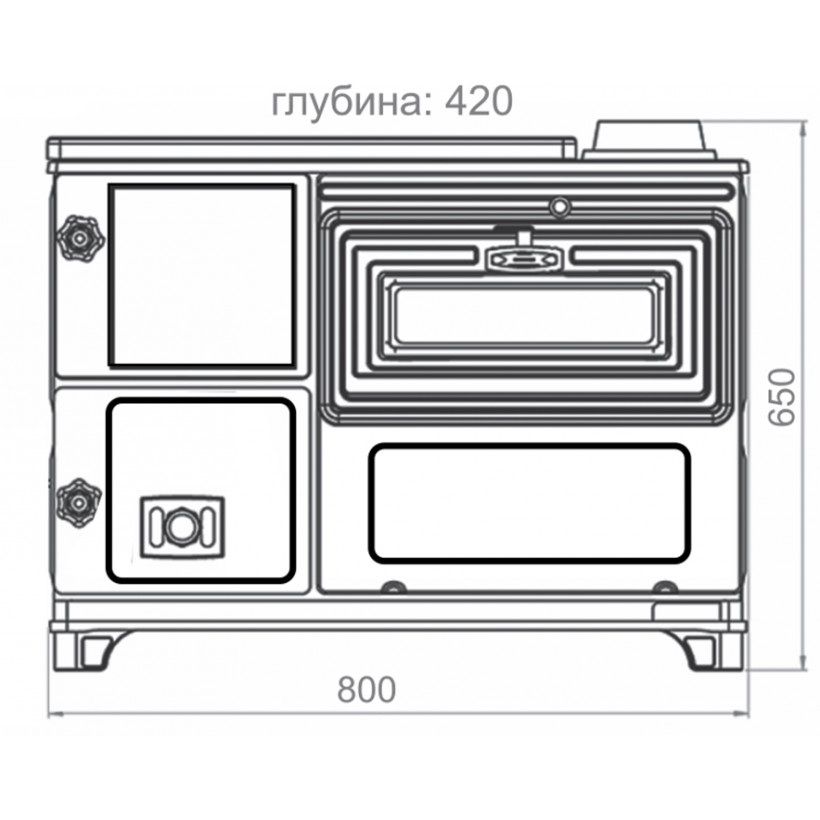 Піч-камін із духовкою Duval EK-102F