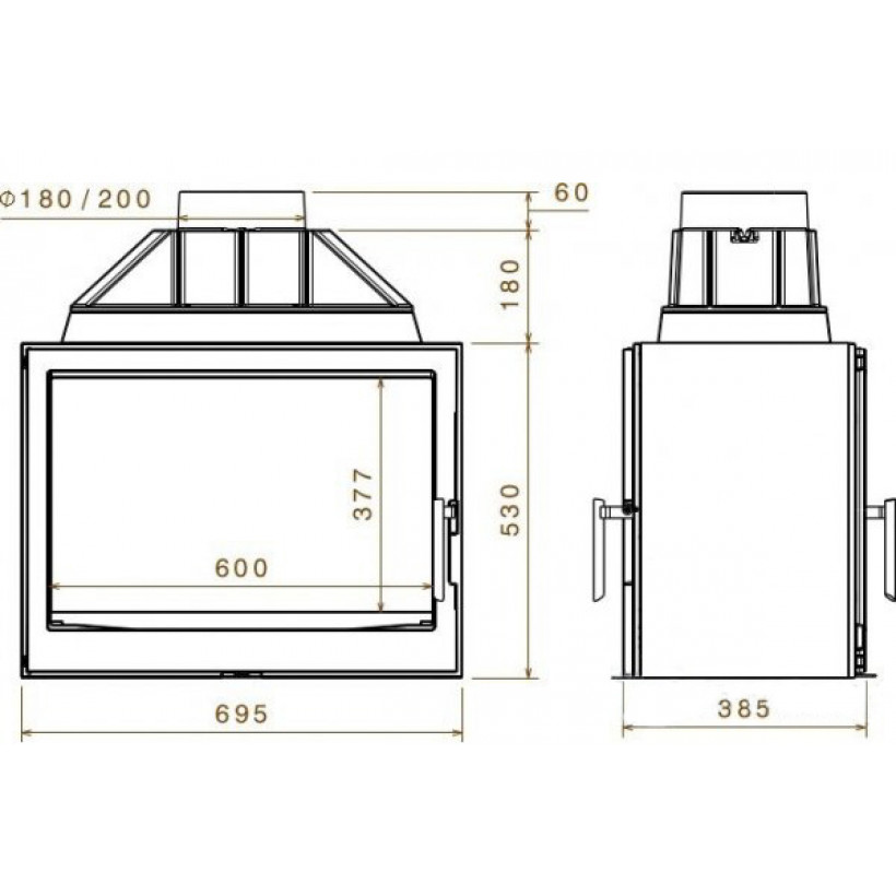Топка для каміна Liseo L7 DF