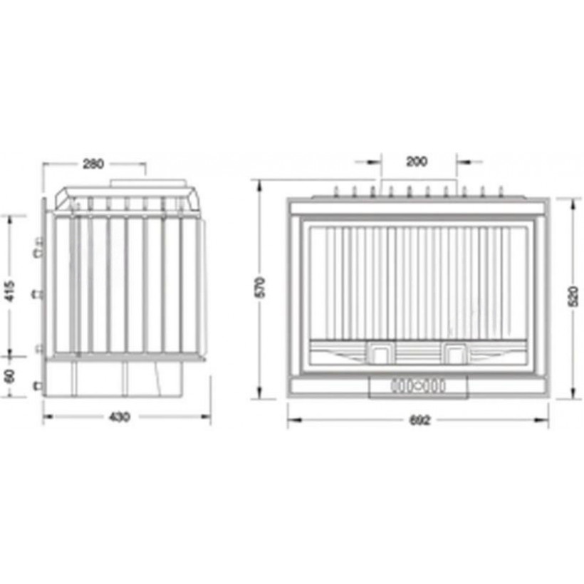 Топка для каміна Uniflam 700 Duza Kaseta (600-270)