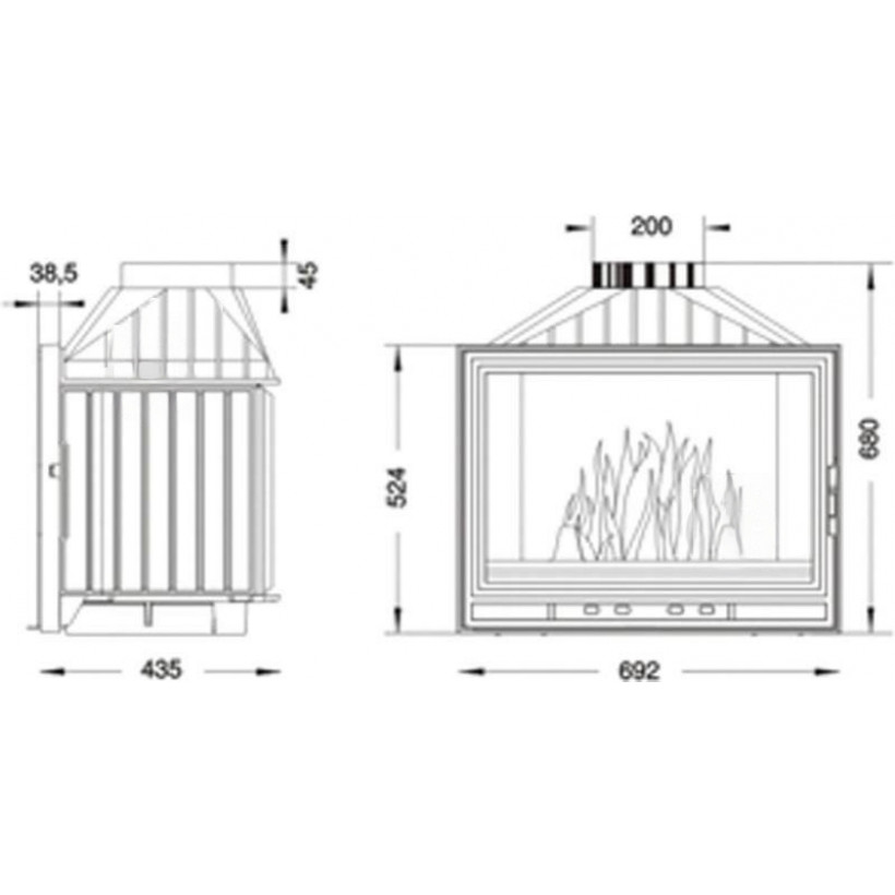 Топка для каміна Uniflam 700 Optima Eco з шибером (601-475)