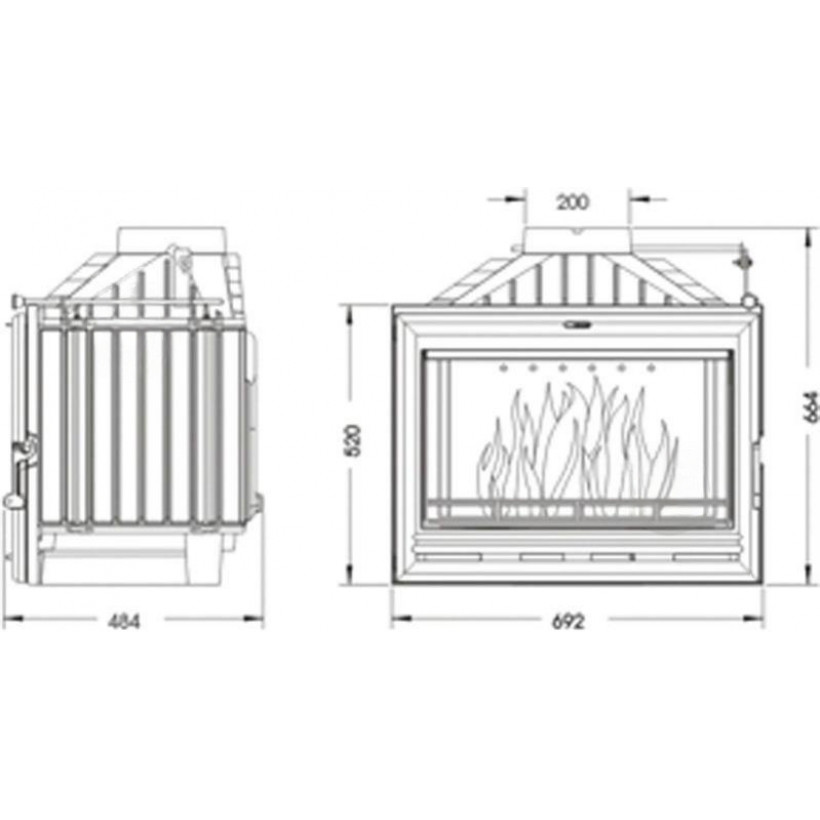 Топка для каміна Uniflam 700 Option Eco з шибером (601-775)
