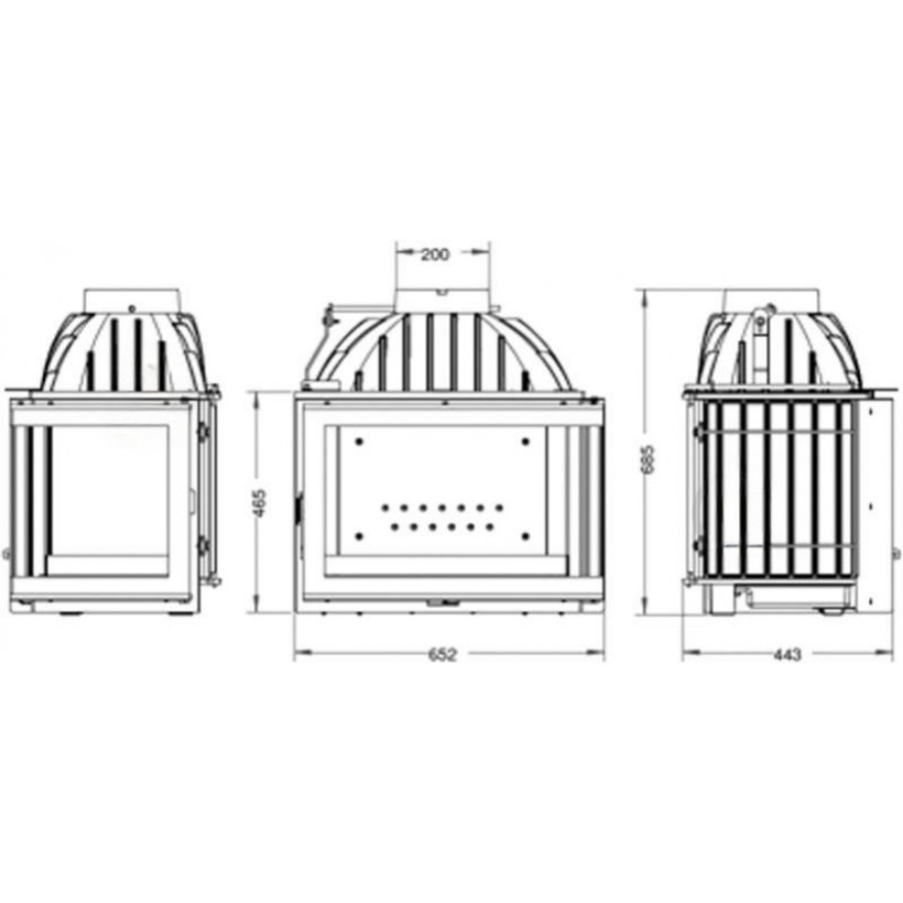 Топка для каміна Uniflam 700 Plus Eco R з шибером (6263-72)