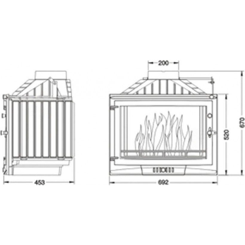 Топка для каміна Uniflam 700 Selenic Eco з шибером і DP (607-725)