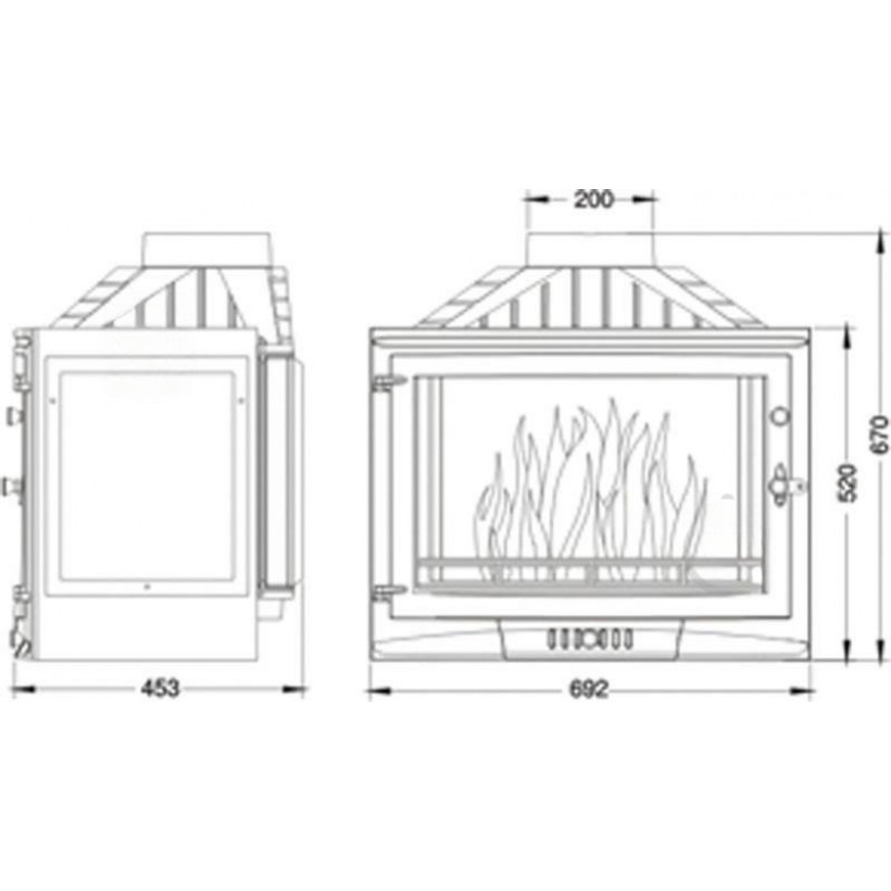 Топка для каміна Uniflam 700 Selenic тристороння (601-734)