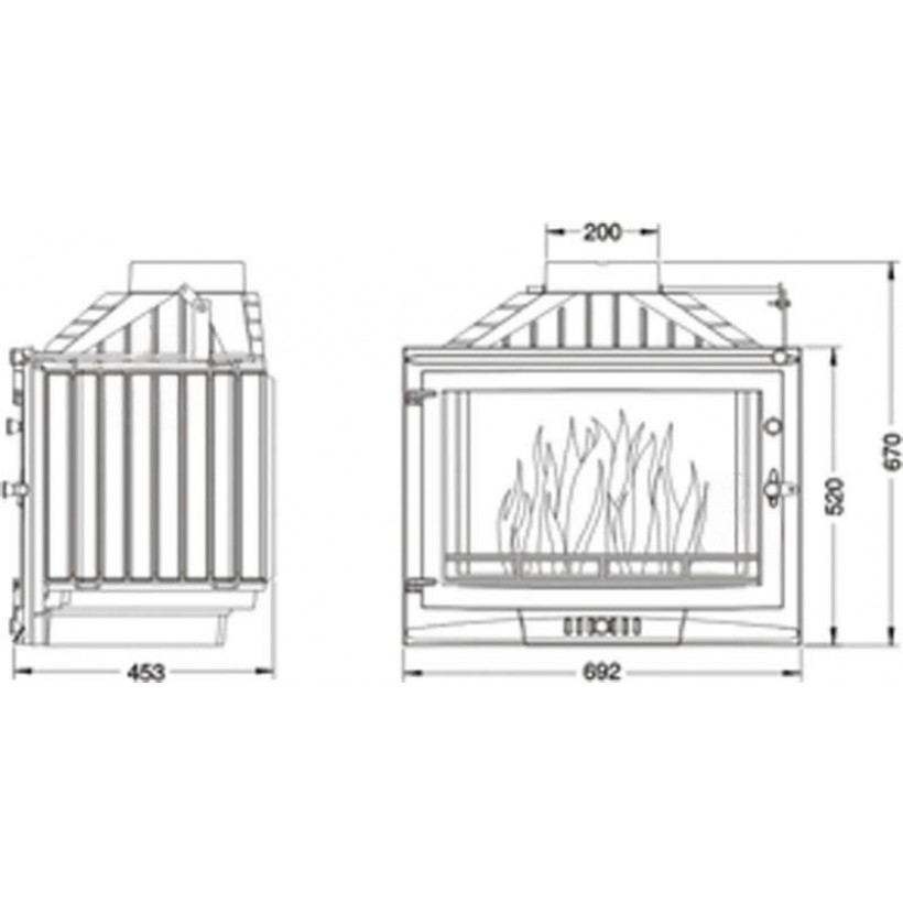 Топка для каміна Uniflam 700 Selenic з шибером (601-725)