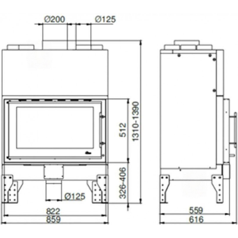Топка для каміна Uniflam 860 Evo (260-180)