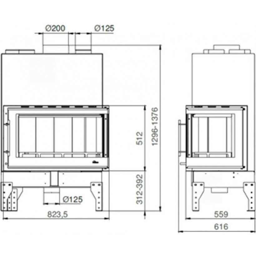 Топка для каміна Uniflam 860 Evo LBS і підведенням повітря (260-183)